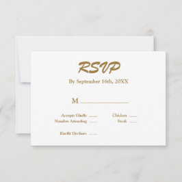 White/Gold RSVP-kaart RSVP Kaartje