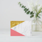 White Gold Salmon marmer Visitekaartje (Staand voorkant)