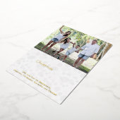 White Gold Script Bokeh Merry-kerstfoto Folie Feestdagenkaart (Gedraaid)