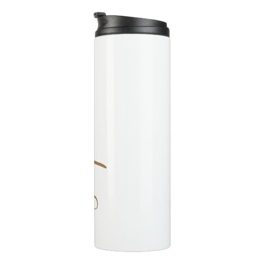 White Gold Script Custom Name Thermal Tumbler Thermosbeker (Geroteerd rechts)