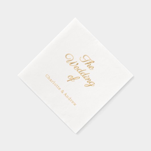 White gold script luxury Wedding Folie Servetten (Rechts)