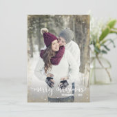 White Gold Silver Snowflake-fotokerstkaarten Feestdagenkaart (Staand voorkant)