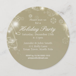 White Gold Snowflake Holiday Winter Party Kaart