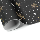 White Gold Snowflakes kerst Cadeaupapier (Rol Hoek)