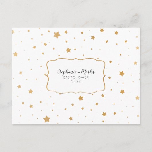 White Gold Star Confetti boek aanvraag kaart (Achterkant)