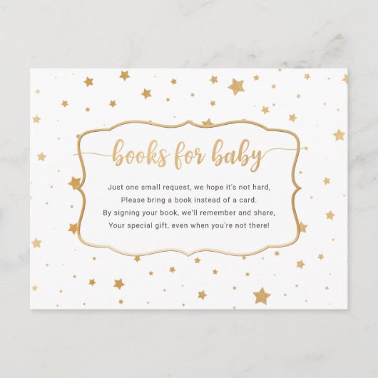 White Gold Star Confetti boek aanvraag kaart (Voorkant)