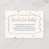 White Gold star confetti book request card Visitekaartje (Voorkant)