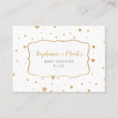 White Gold star confetti book request card Visitekaartje (Achterkant)