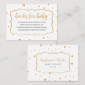 White Gold star confetti book request card Visitekaartje (Voorkant / Achterkant)