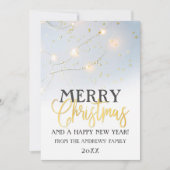 White Gold Star-Confetti met blaaslicht kerst Feestdagenkaart (Voorkant)