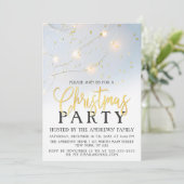 White Gold Star-Confetti met blaaslicht kerst Kaart (Staand voorkant)