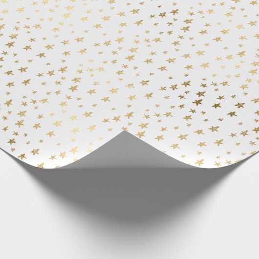 White Gold Stars Confetti Delicate Confetti Event Cadeaupapier (Hoek)