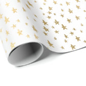 White Gold Stars Confetti Delicate Confetti Event Cadeaupapier (Rol Hoek)