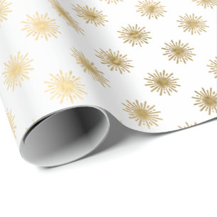 White Gold Stars Confetti Delicate Confetti Sun Cadeaupapier