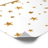 White/Gold Stars met bericht/foto-Jubileum Poster (Hoek)