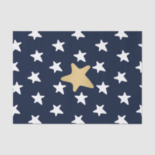 White & Gold Stars Patroon Tissuepapier