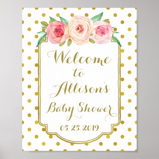 White Gold Stippen Aangepast welkomstteken Poster (Voorkant)
