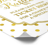 White Gold Stippen Diaper Raffle Sign Poster (Hoek)