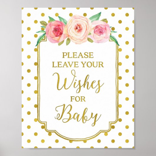 White Gold Stippen wensen voor Baby Poster (Voorkant)