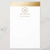 White Gold Stripe Monogramm Circle Flyer (Achterkant)