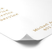 White Gold Stripe Monogramm Circle Prijslijst Poster (Hoek)