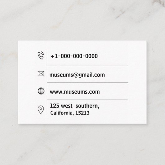 White Gold Striped Modern Stijlvolle Euro Visitekaartje (Voorkant)