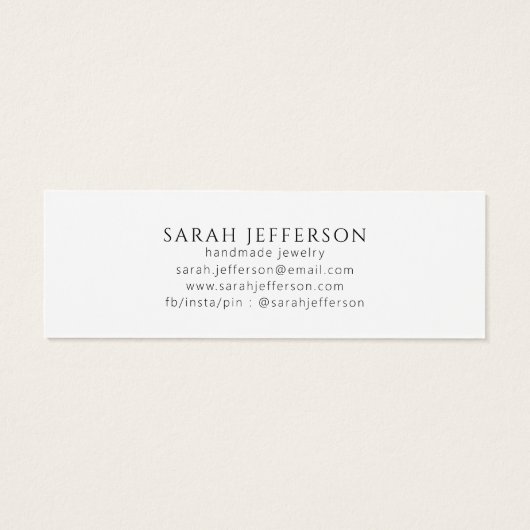 White Gold Stud die juwelen-kaart verdient Mini Visitekaartjes (Achterkant)