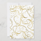 White Gold Swirl Jubileum Invitation Elegant Kaart (Achterkant)
