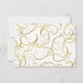 White Gold Swirl RSVP Wedding Response w/Meal (Achterkant)