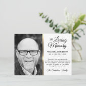 White Gold Sympathie Funeral Memory DANK You Photo Bedankkaart (Staand voorkant)
