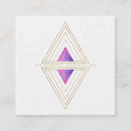*~*   White Gold Triangles Sacred Geometry Alchemy Vierkante Visitekaartje