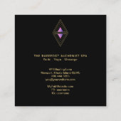 *~*   White Gold Triangles Sacred Geometry Alchemy Vierkante Visitekaartje (Achterkant)