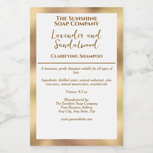 White & gold waterproof cosmetics bottle label voedselcontainer etiket (Enkel label)