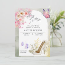 White & Gold waterverf bruidsdouche uitnodigingen