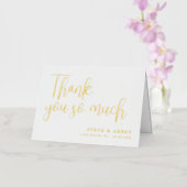 White & Gold Weddenschap Hartelijk dank Folie Wenskaart (Orchidee)