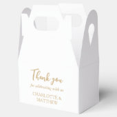 White & Gold Wedding Favor Box Bedankdoosjes (Geopend)