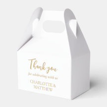 White & Gold Wedding Favor Box