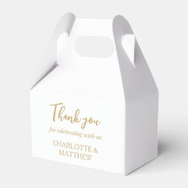 White & Gold Wedding Favor Box Bedankdoosjes