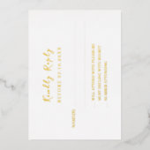 White gold wedding response RSVP foil card Folie Uitnodiging (Voorkant)