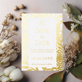 White gold wedding Save the Date foil card Folie Uitnodiging