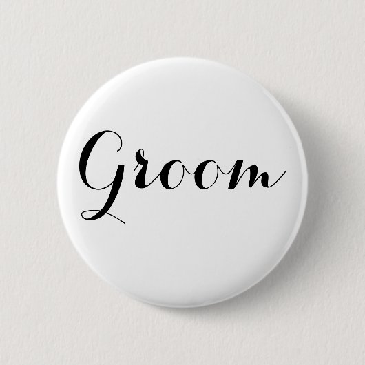 White Gold Wedding Team Groom Ronde Button 5,7 Cm (Voorkant)