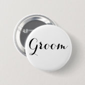 White Gold Wedding Team Groom Ronde Button 5,7 Cm (Voorkant /achterkant)