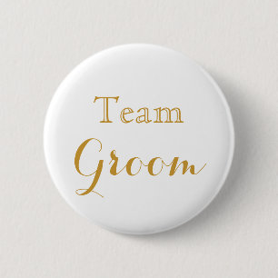 White Gold Wedding Team Groom Ronde Button 5,7 Cm