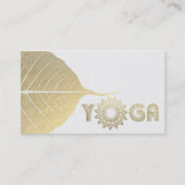 White & Gold Yoga Mediation Mandala Bodhi Leaf Visitekaartje (Voorkant)