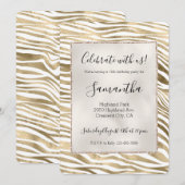 White Gold Zebra Animal Print   Kaart (Voorkant / Achterkant)