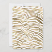 White Gold Zebra Animal Print   Kaart (Achterkant)