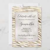 White Gold Zebra Animal Print   Kaart (Voorkant)