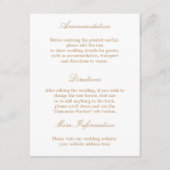 White Golden beige Wedding Details Kaart (Voorkant)