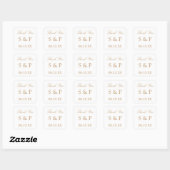 White Golden Beige Wedding Favor Bedankt Vierkante Sticker (Vel)