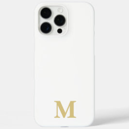 White & Golden Custom Name initiaal iPhone 16 Pro Max Hoesje